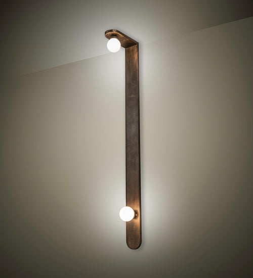 Meyda Lighting Sanderson 6" 2-Light Antique Copper Wall Sconce With White Opal Shade Glass