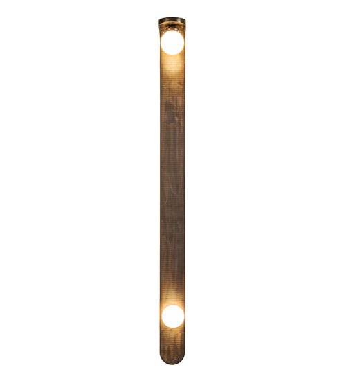 Meyda Lighting Sanderson 6" 2-Light Antique Copper Wall Sconce With White Opal Shade Glass