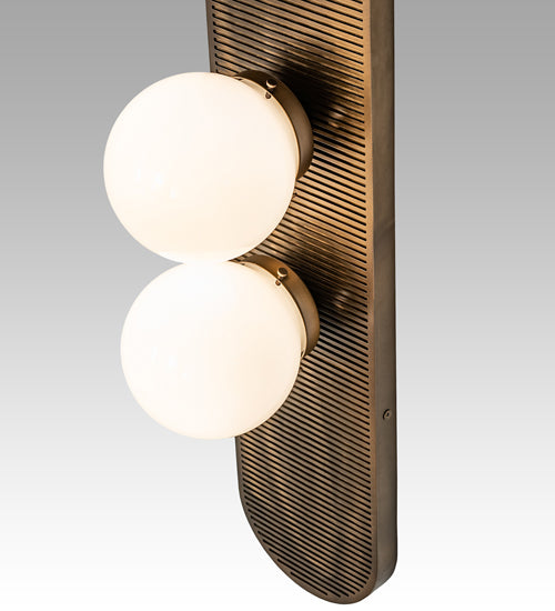 Meyda Lighting Sanderson 6" 4-Light Antique Copper Wall Sconce With White Opal Shade Glass