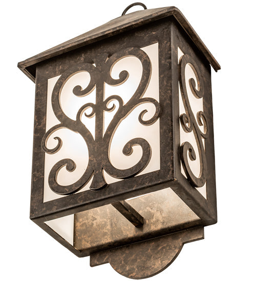 Meyda Lighting Sandro 10" Coffee Bean Wall Sconce With White Statuario Idalight Shade