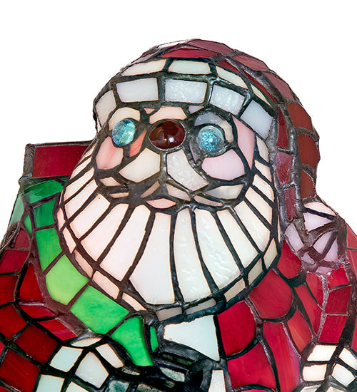 Meyda Lighting Santa Claus 13" Accent Table Lamp With Multi-Colored Shade Glass