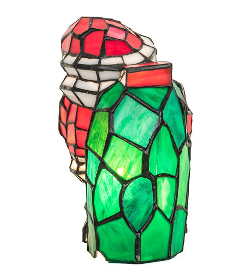 Meyda Lighting Santa Claus 9" Accent Table Lamp With Multi-Colored Shade Glass