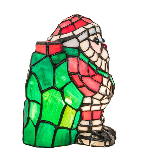 Meyda Lighting Santa Claus 9" Accent Table Lamp With Multi-Colored Shade Glass