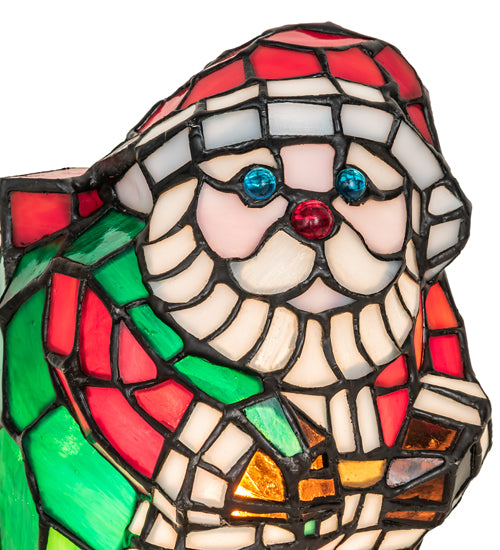 Meyda Lighting Santa Claus 9" Accent Table Lamp With Multi-Colored Shade Glass
