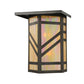 Meyda Lighting Santa Fe 11" 2-Light Craftsman Brown On Brass Wall Sconce With Beige Iridescent Shade Glass