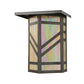 Meyda Lighting Santa Fe 11" 2-Light Craftsman Brown On Brass Wall Sconce With Beige Iridescent Shade Glass