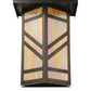Meyda Lighting Santa Fe 11" 2-Light Craftsman Brown On Brass Wall Sconce With Beige Iridescent Shade Glass