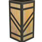 Meyda Lighting Santa Fe 11" Timeless Bronze Wall Sconce With Beige Iridescent Shade Glass