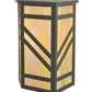 Meyda Lighting Santa Fe 11" Timeless Bronze Wall Sconce With Beige Iridescent Shade Glass With Top Cover