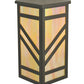 Meyda Lighting Santa Fe 11" Timeless Bronze Wall Sconce With Beige Iridescent Shade Glass With Top Cover