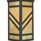 Meyda Lighting Santa Fe 11" Timeless Bronze Wall Sconce With Beige Iridescent Shade Glass With Top Cover