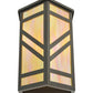 Meyda Lighting Santa Fe 11" Timeless Bronze Wall Sconce With Beige Iridescent Shade Glass With Top Cover