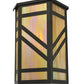 Meyda Lighting Santa Fe 11" Timeless Bronze Wall Sconce With Beige Iridescent Shade Glass With Top Cover