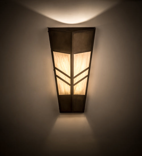 Meyda Lighting Santa Fe 12" 3-Light Antique Copper Wall Sconce With Creme Carrare Idalight Shade Glass