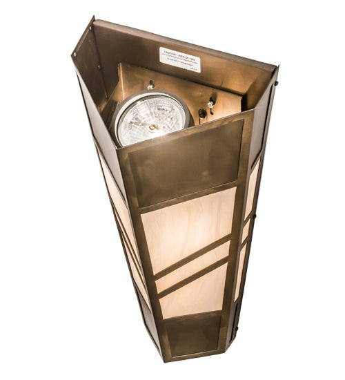 Meyda Lighting Santa Fe 12" 3-Light Antique Copper Wall Sconce With Creme Carrare Idalight Shade Glass