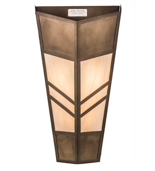 Meyda Lighting Santa Fe 12" 3-Light Antique Copper Wall Sconce With Creme Carrare Idalight Shade Glass