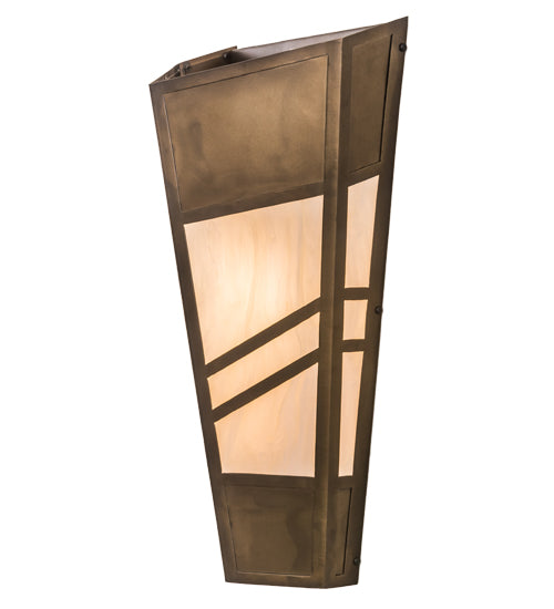 Meyda Lighting Santa Fe 12" 3-Light Antique Copper Wall Sconce With Creme Carrare Idalight Shade Glass