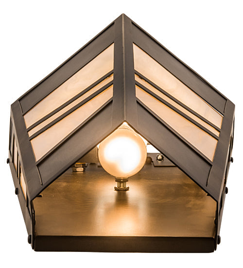 Meyda Lighting Santa Fe 12" 3-Light Antique Copper Wall Sconce With Creme Carrare Idalight Shade Glass