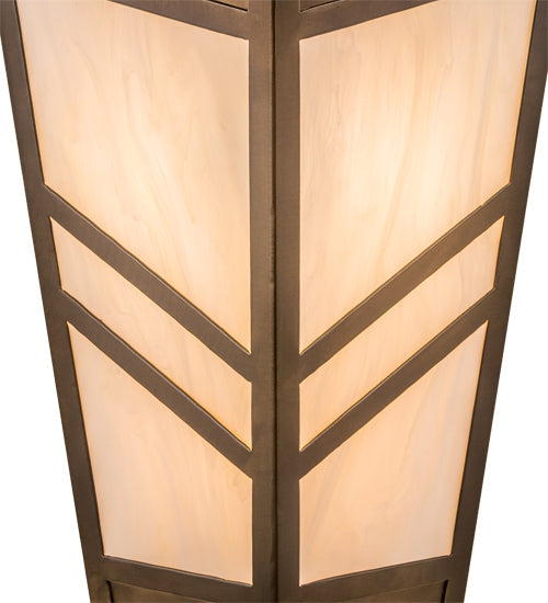 Meyda Lighting Santa Fe 12" 3-Light Antique Copper Wall Sconce With Creme Carrare Idalight Shade Glass