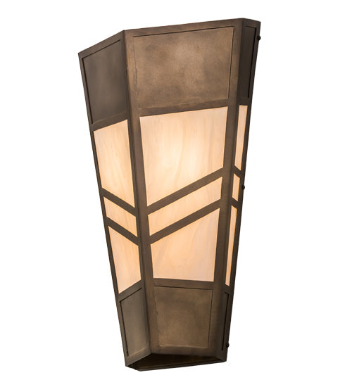 Meyda Lighting Santa Fe 12" 3-Light Antique Copper Wall Sconce With Creme Carrare Idalight Shade Glass