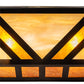 Meyda Lighting Santa Fe 14" 2-Light Flat Black Vanity Light With Beige Iridescent & Amber Mica Shade Glass