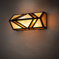 Meyda Lighting Santa Fe 14" 2-Light Flat Black Vanity Light With Beige Iridescent & Amber Mica Shade Glass