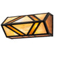 Meyda Lighting Santa Fe 14" 2-Light Flat Black Vanity Light With Beige Iridescent & Amber Mica Shade Glass