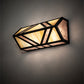 Meyda Lighting Santa Fe 14" 2-Light Flat Black Wall Sconce With Beige Iridescent & Silver Mica Shade Glass