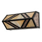 Meyda Lighting Santa Fe 14" 2-Light Flat Black Wall Sconce With Beige Iridescent & Silver Mica Shade Glass