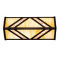 Meyda Lighting Santa Fe 14" 2-Light Flat Black Wall Sconce With Beige Iridescent & Silver Mica Shade Glass