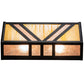 Meyda Lighting Santa Fe 14" 2-Light Flat Black Wall Sconce With Beige Iridescent & Silver Mica Shade Glass