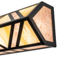 Meyda Lighting Santa Fe 14" 2-Light Flat Black Wall Sconce With Beige Iridescent & Silver Mica Shade Glass