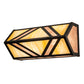 Meyda Lighting Santa Fe 14" 2-Light Flat Black Wall Sconce With Beige Iridescent & Silver Mica Shade Glass