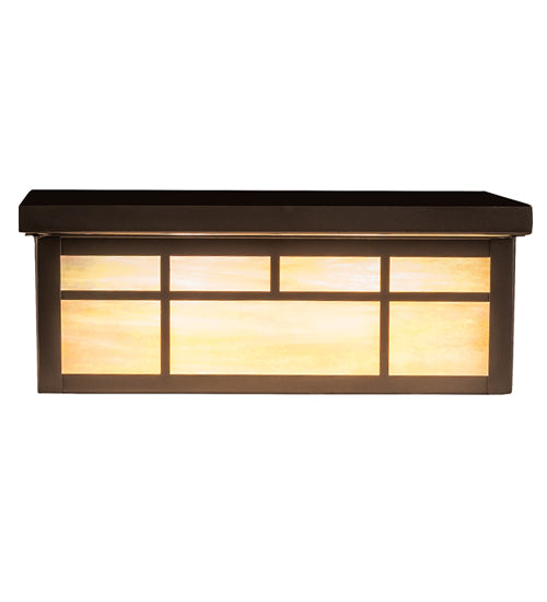 Meyda Lighting Santa Fe 18" 4-Light Oil Rubbed Bronze Flush Mount Light With Beige Iridescent Shade Glass
