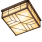 Meyda Lighting Santa Fe 18" 4-Light Oil Rubbed Bronze Flush Mount Light With Beige Iridescent Shade Glass