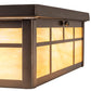 Meyda Lighting Santa Fe 18" 4-Light Oil Rubbed Bronze Flush Mount Light With Beige Iridescent Shade Glass