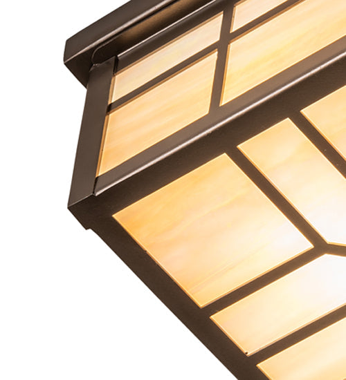 Meyda Lighting Santa Fe 18" 4-Light Oil Rubbed Bronze Flush Mount Light With Beige Iridescent Shade Glass
