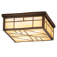 Meyda Lighting Santa Fe 18" 4-Light Oil Rubbed Bronze Flush Mount Light With Beige Iridescent Shade Glass