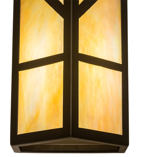 Meyda Lighting Santa Fe 183952 7" 2-Light Oil Rubbed Bronze Wall Sconce With Beige Iridescent Shade Glass