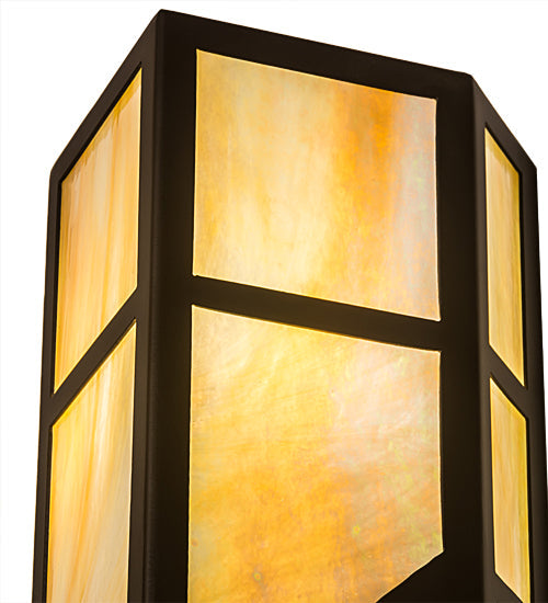 Meyda Lighting Santa Fe 183952 7" 2-Light Oil Rubbed Bronze Wall Sconce With Beige Iridescent Shade Glass
