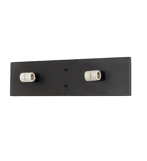Meyda Lighting Santa Fe 23" 4-Light Flat Black Wall Sconce With Beige Iridescent & Silver Mica Shade Glass