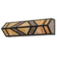 Meyda Lighting Santa Fe 23" 4-Light Flat Black Wall Sconce With Beige Iridescent & Silver Mica Shade Glass