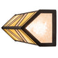 Meyda Lighting Santa Fe 23" 4-Light Flat Black Wall Sconce With Beige Iridescent & Silver Mica Shade Glass