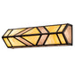 Meyda Lighting Santa Fe 23" 4-Light Flat Black Wall Sconce With Beige Iridescent & Silver Mica Shade Glass