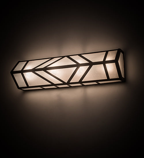 Meyda Lighting Santa Fe 24" 4-Light Rusty Nail Vanity Light With Frosted Clear Seeded Shade Glass