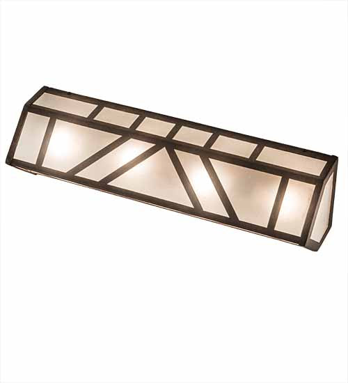 Meyda Lighting Santa Fe 24" 4-Light Rusty Nail Vanity Light With Frosted Clear Seeded Shade Glass