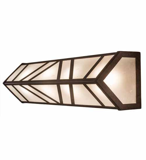 Meyda Lighting Santa Fe 24" 4-Light Rusty Nail Vanity Light With Frosted Clear Seeded Shade Glass