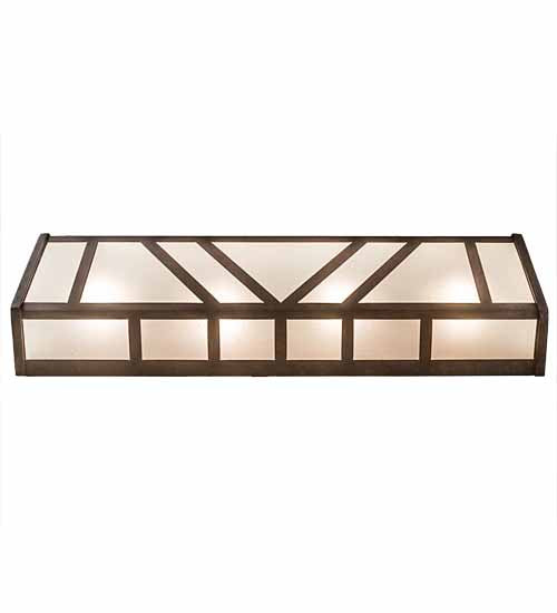 Meyda Lighting Santa Fe 24" 4-Light Rusty Nail Vanity Light With Frosted Clear Seeded Shade Glass