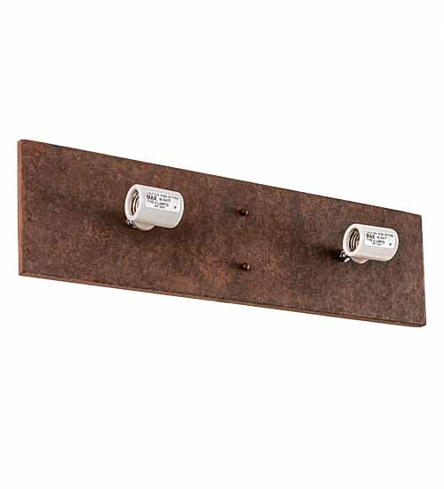 Meyda Lighting Santa Fe 24" 4-Light Rusty Nail Vanity Light With Frosted Clear Seeded Shade Glass