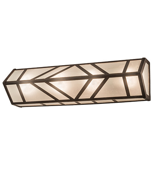 Meyda Lighting Santa Fe 24" 4-Light Rusty Nail Vanity Light With Frosted Clear Seeded Shade Glass